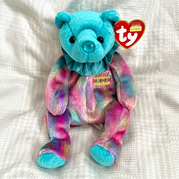 Ty Toys Ty Beanie Baby December The Birthday Bear Plush